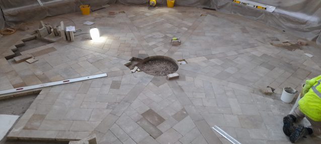 The Chapter House floor being relaid